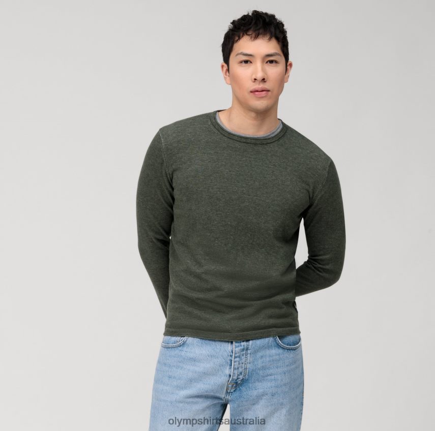 Clothing AU OLYMP Casual Knitwear Pullover, Dark Green T8882J1796