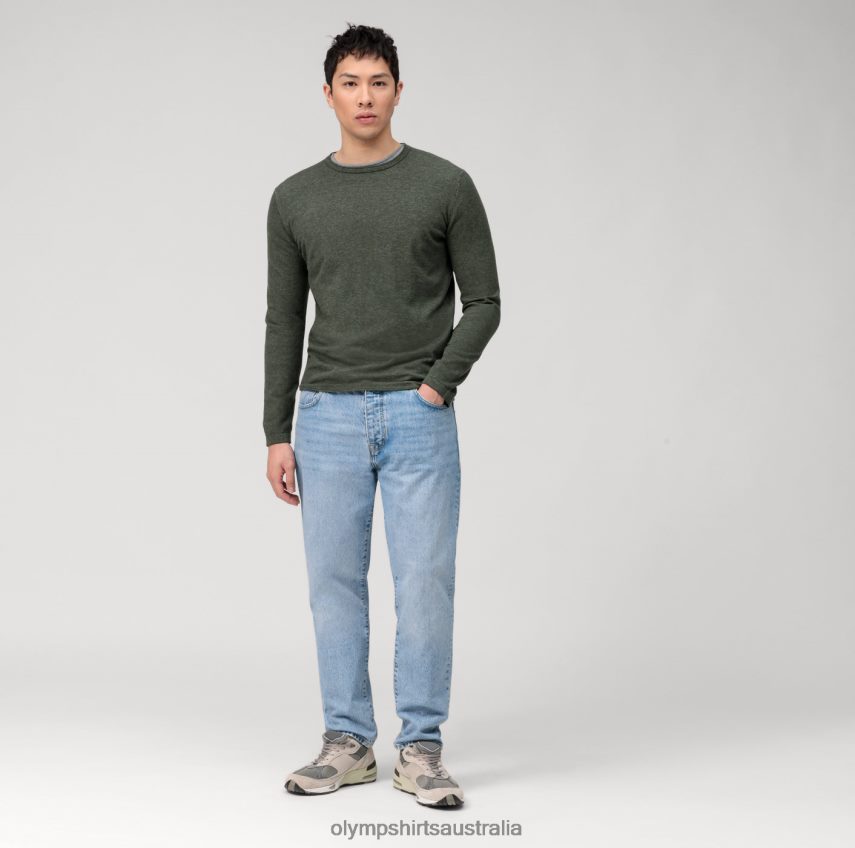 Clothing AU OLYMP Casual Knitwear Pullover, Dark Green T8882J1796