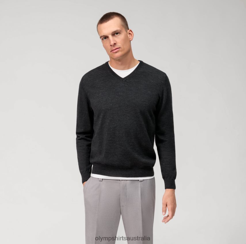Clothing AU OLYMP Casual Knitwear Pullover, Graphite T8882J1823
