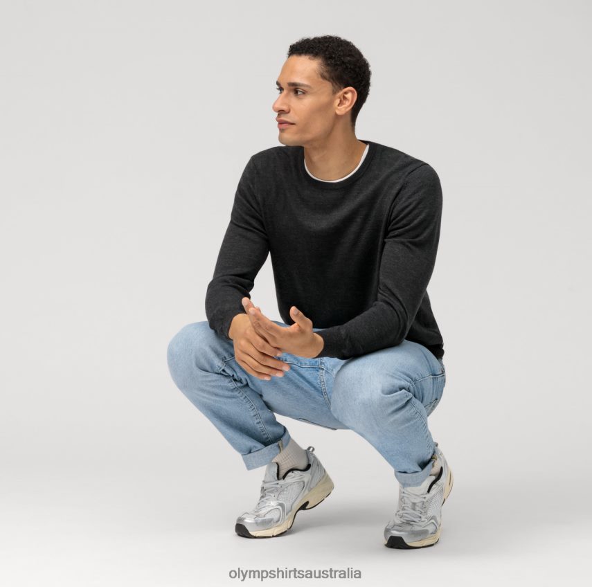 Clothing AU OLYMP Casual Knitwear Pullover, Graphite T8882J1827