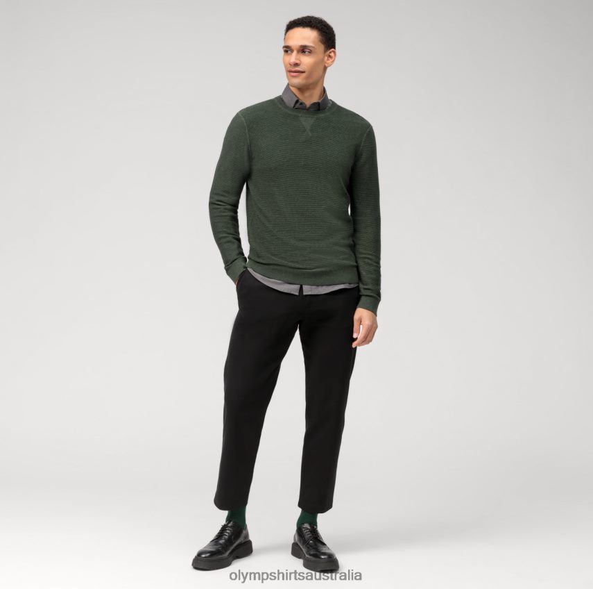 Clothing AU OLYMP Casual Knitwear Pullover, Grey Green T8882J1798