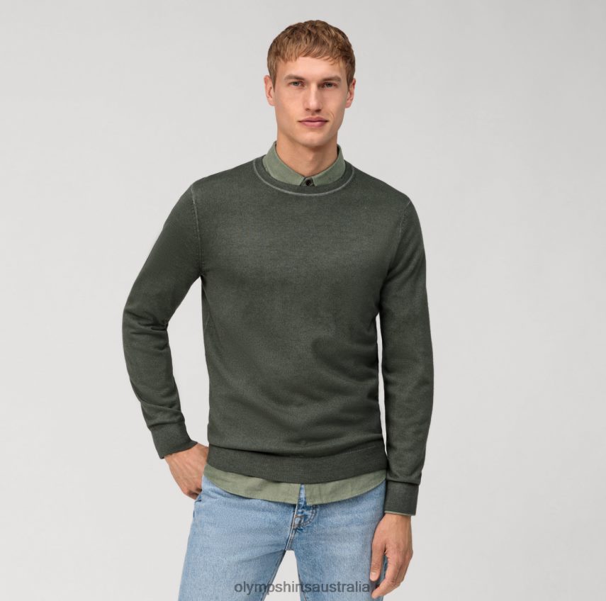 Clothing AU OLYMP Casual Knitwear Pullover, Grey Green T8882J1816