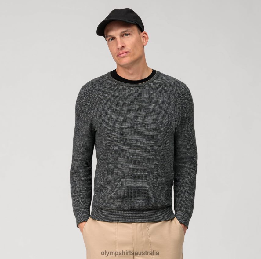 Clothing AU OLYMP Casual Knitwear Pullover, Grey Green T8882J1819