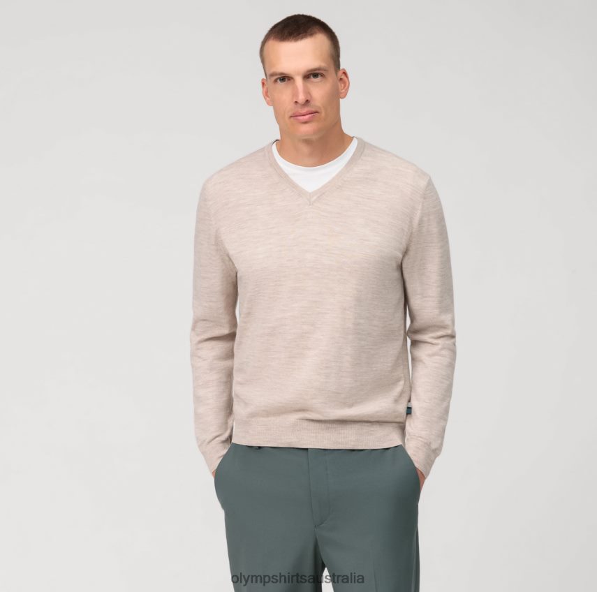 Clothing AU OLYMP Casual Knitwear Pullover, Light Beige T8882J1787