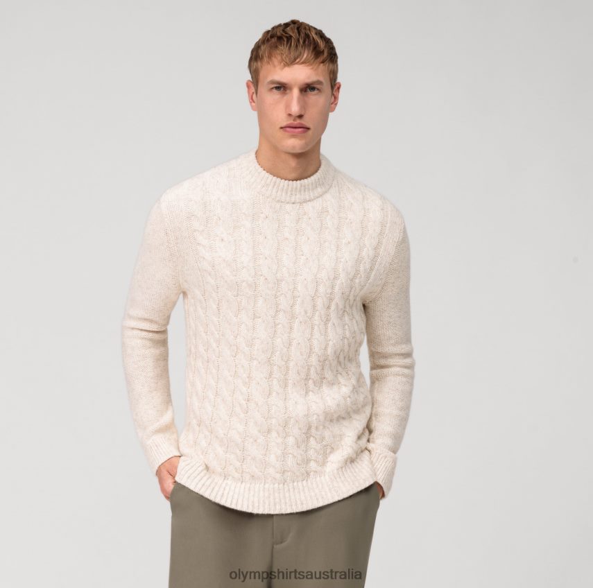 Clothing AU OLYMP Casual Knitwear Pullover, Off White T8882J1770