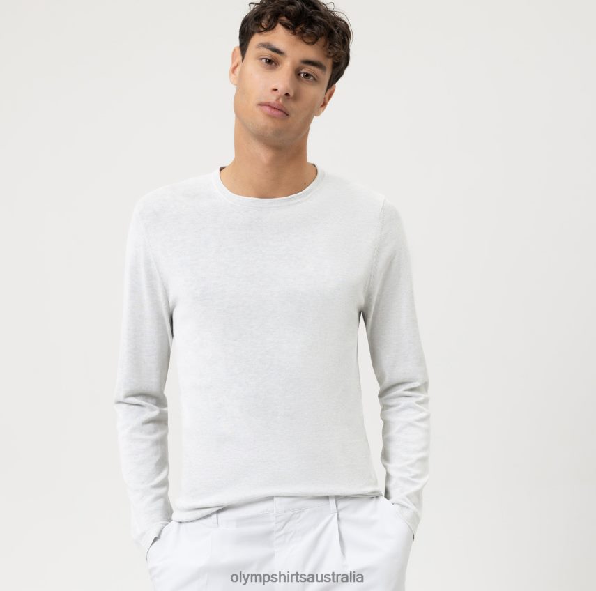 Clothing AU OLYMP Casual Knitwear Pullover, Off White T8882J1836