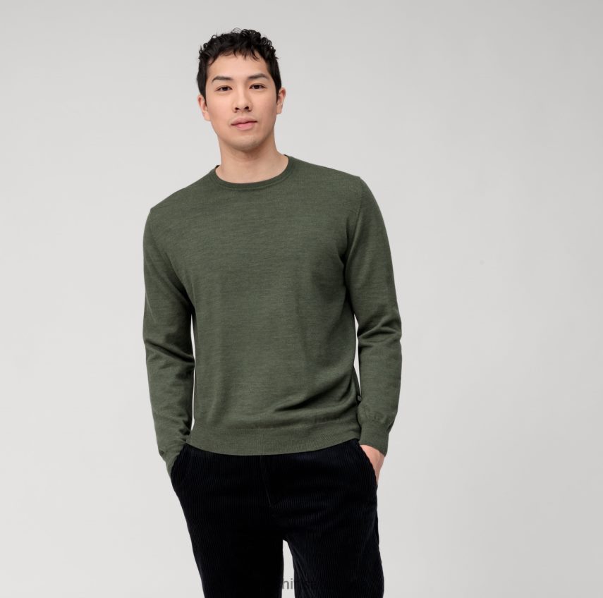 Clothing AU OLYMP Casual Knitwear Pullover, Olive T8882J1813