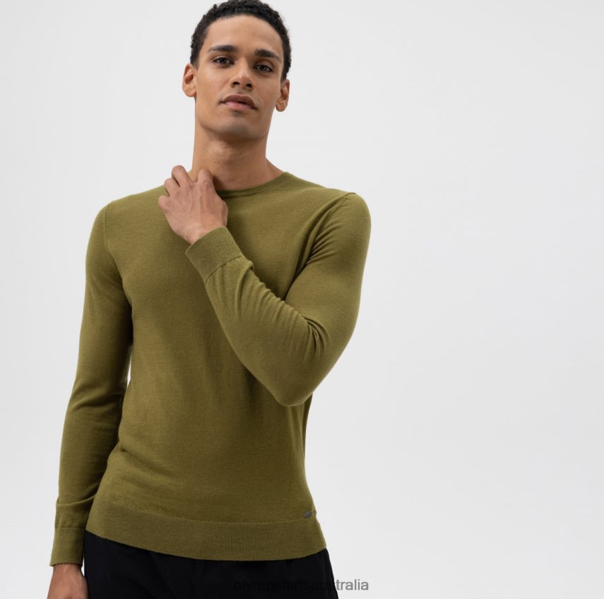 Clothing AU OLYMP Casual Knitwear Pullover, Olive T8882J1876