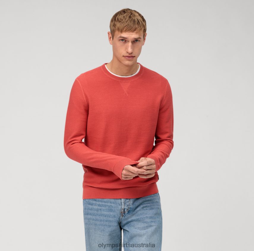 Clothing AU OLYMP Casual Knitwear Pullover, Red Orange T8882J1821