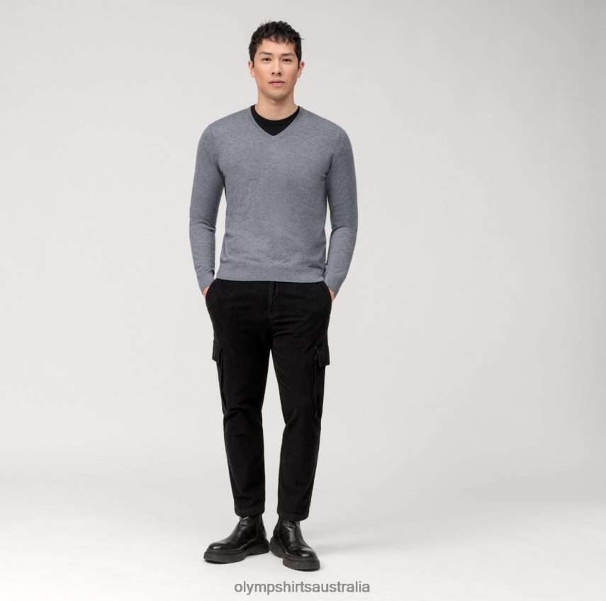 Clothing AU OLYMP Casual Knitwear Pullover, Silver Grey T8882J1801