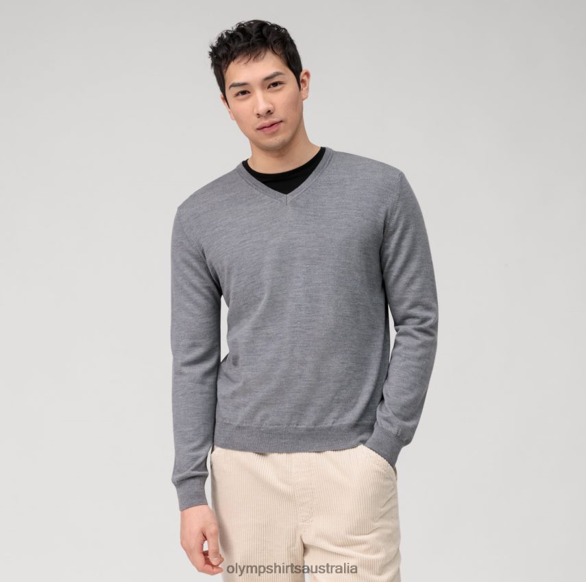 Clothing AU OLYMP Casual Knitwear Pullover, Silver Grey T8882J1802