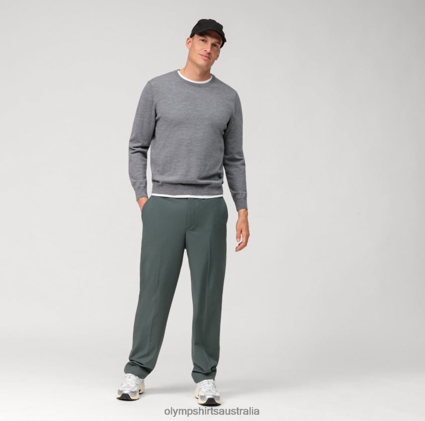 Clothing AU OLYMP Casual Knitwear Pullover, Silver Grey T8882J1808