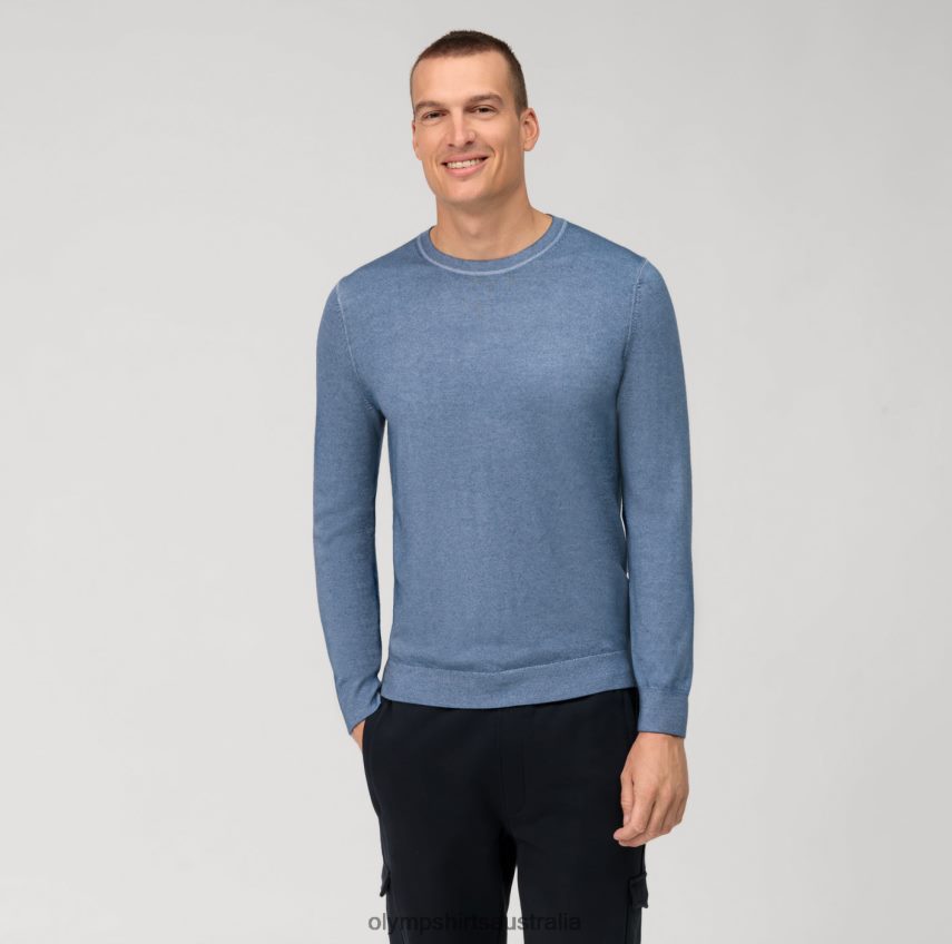 Clothing AU OLYMP Casual Knitwear Pullover, Smoke Blue T8882J1800