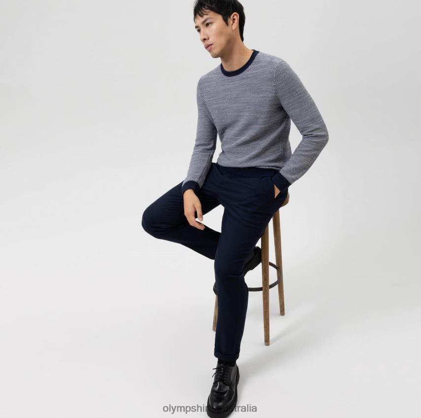 Clothing AU OLYMP Knitwear Modern Fit, Pullover Crew Neck, Marine T8882J1783