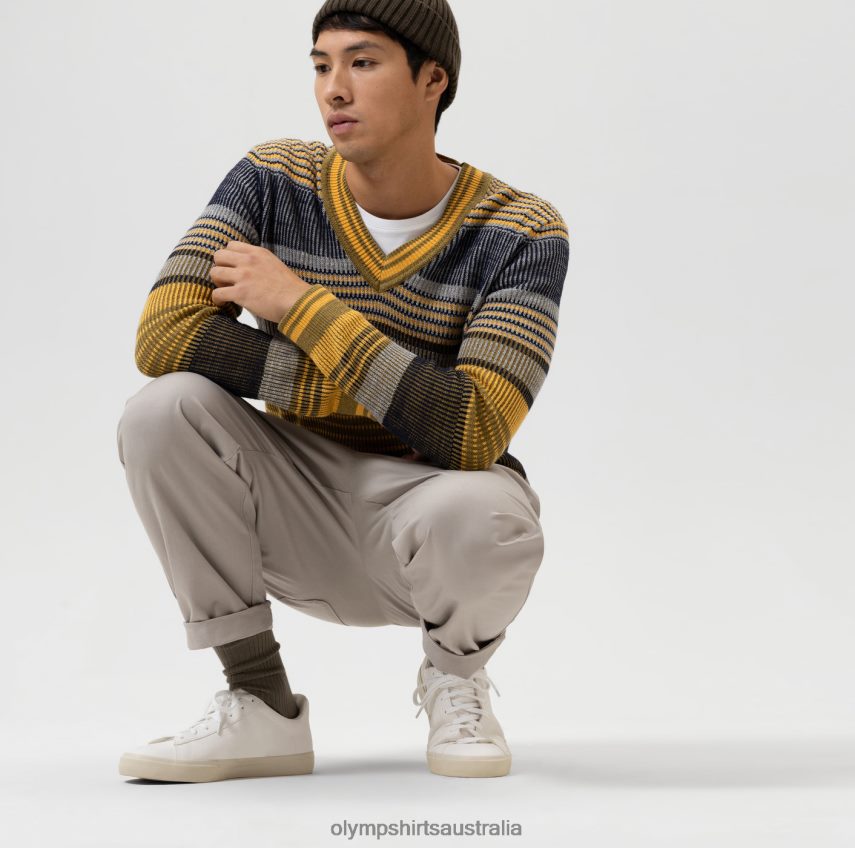 Clothing AU OLYMP Knitwear Modern Fit, Pullover V-Neck, Lime T8882J1833