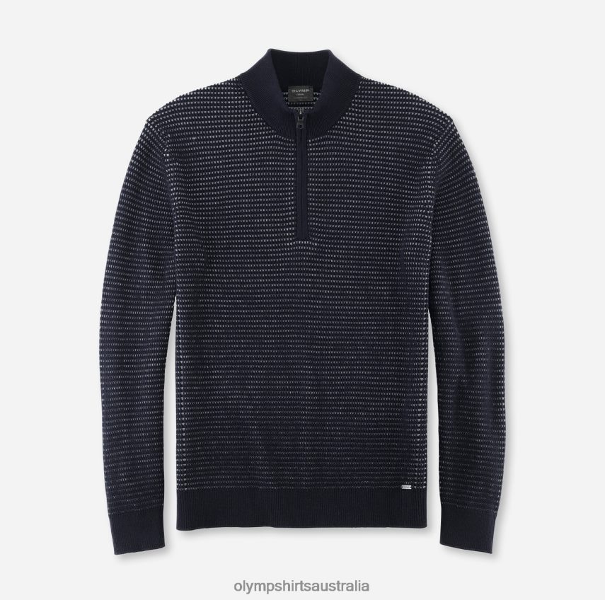 Clothing AU OLYMP Knitwear Modern Fit, Pullover Zipper Jacket, Marine T8882J1837