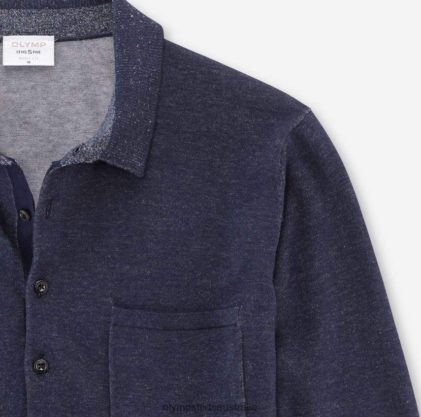 Clothing AU OLYMP Level Five Knitwear Body Fit, Polo Collar, Marine T8882J1759
