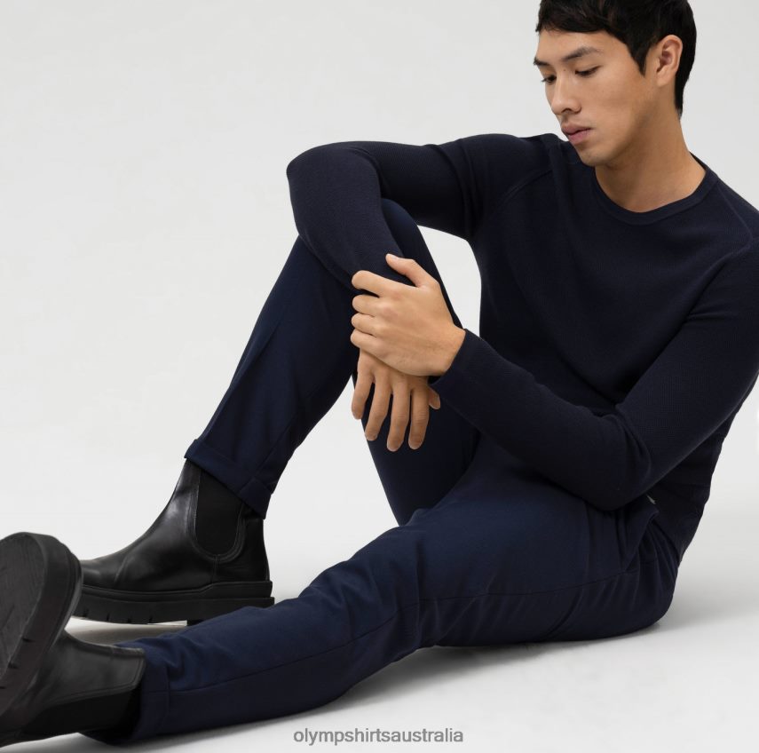 Clothing AU OLYMP Level Five Knitwear Body Fit, Pullover Crew Neck, Marine T8882J1842