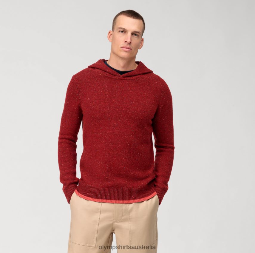 Clothing AU OLYMP Casual Knitwear Sweatshirt, Bordeaux T8882J1912