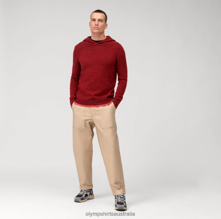 Clothing AU OLYMP Casual Knitwear Sweatshirt, Bordeaux T8882J1912