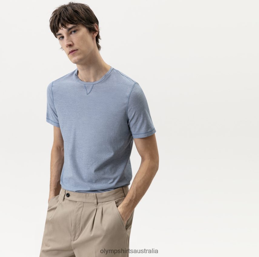 Clothing AU OLYMPLevel Five Casual Body Fit, T-Shirt, Blue T8882J2014