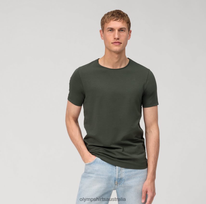 Clothing AU OLYMPLevel Five Casual Body Fit, T-Shirt, Grey Green T8882J2034