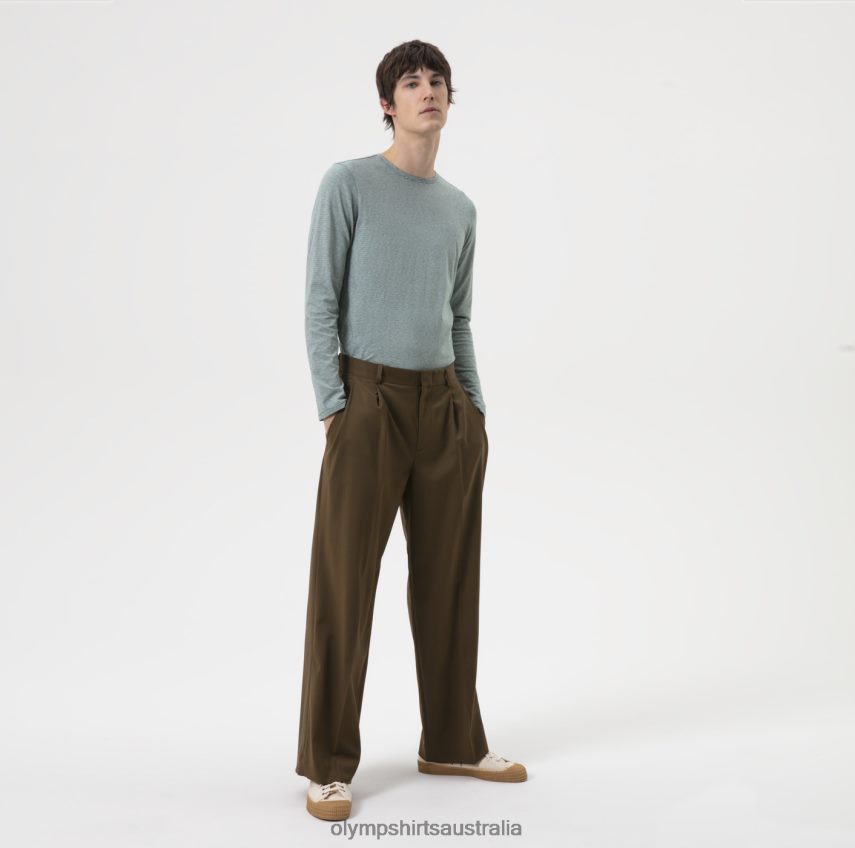 Clothing AU OLYMPLevel Five Casual Body Fit, T-Shirt, Grey Green T8882J2061