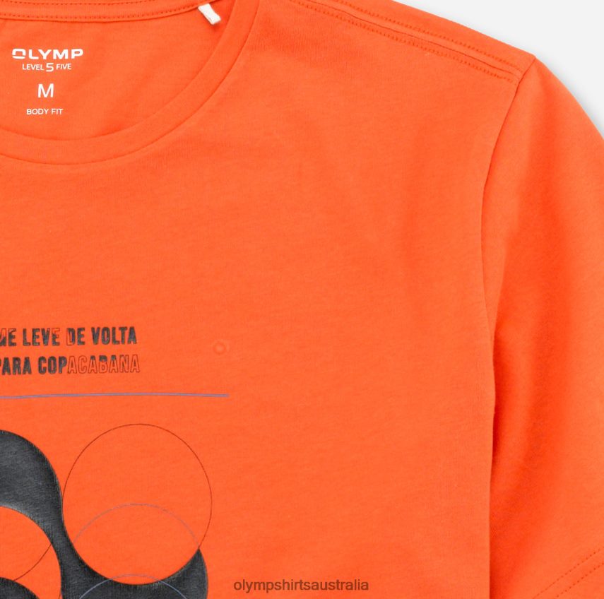Clothing AU OLYMPLevel Five Casual Body Fit, T-Shirt, Orange T8882J2063
