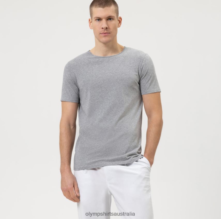 Clothing AU OLYMPLevel Five Casual Body Fit, T-Shirt, Silver Grey T8882J2030