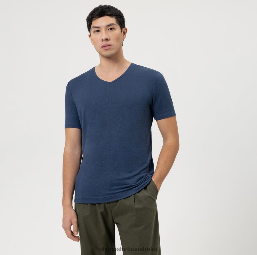 Clothing AU OLYMPLevel Five Casual Body Fit, T-Shirt, Smoke Blue T8882J2006