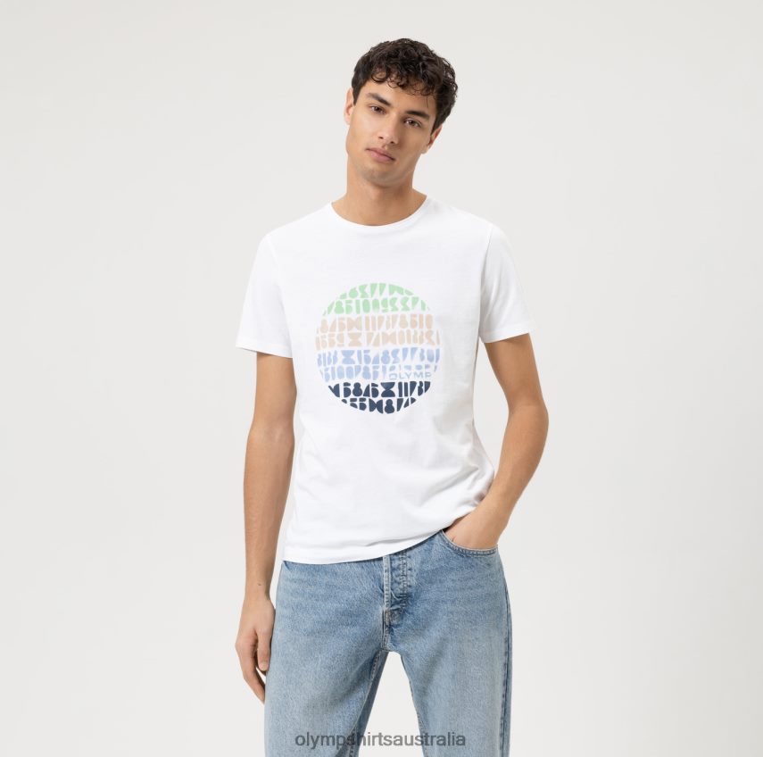 Clothing AU OLYMPLevel Five Casual Body Fit, T-Shirt, White T8882J2051