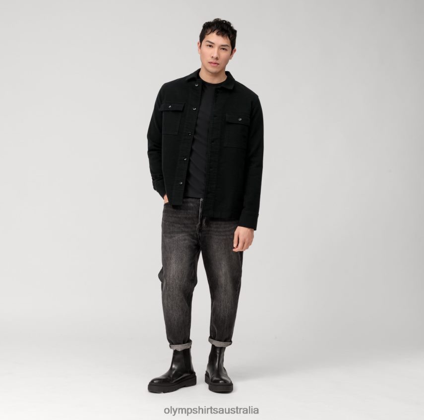 Clothing AU OLYMP Casual Jersey Long-Sleeved T-Shirt, Black T8882J2036