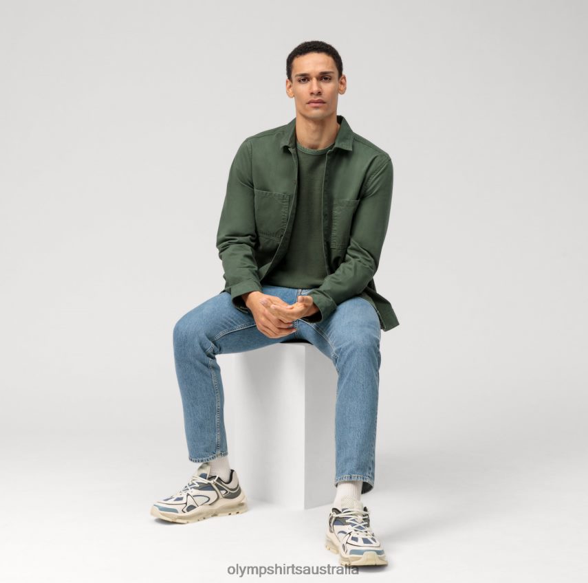 Clothing AU OLYMP Casual Jersey Long-Sleeved T-Shirt, Grey Green T8882J2043