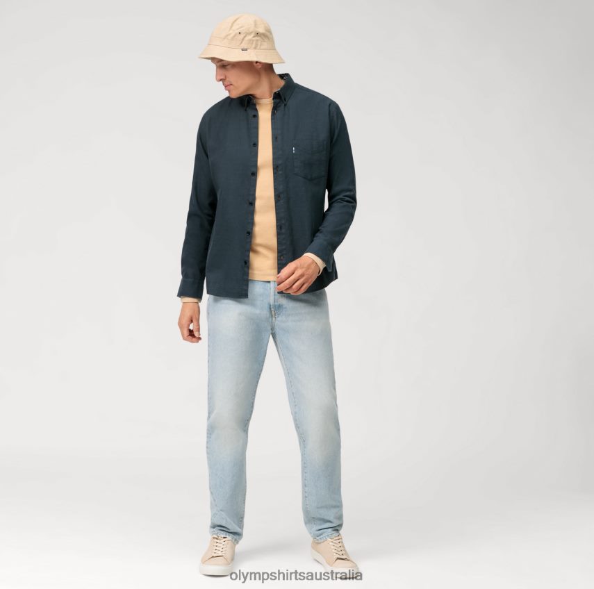 Clothing AU OLYMP Casual Jersey Long-Sleeved T-Shirt, Natural T8882J2048