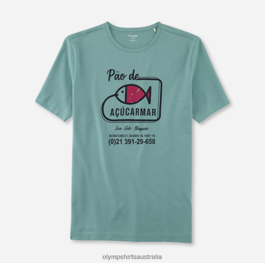 Clothing AU OLYMP Casual Modern Fit, T-Shirt, Crystal Green T8882J2065