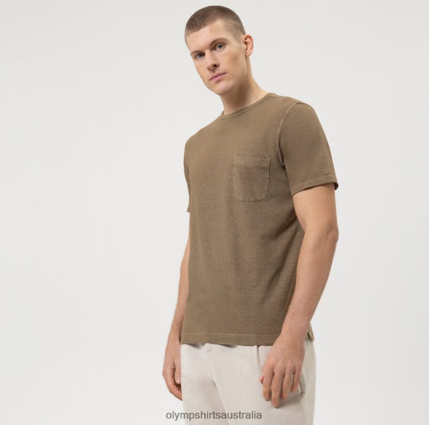Clothing AU OLYMP Casual Modern Fit, T-Shirt, Khaki T8882J2003