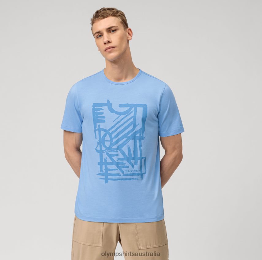 Clothing AU OLYMP Casual Modern Fit, T-Shirt, Light Blue T8882J2012