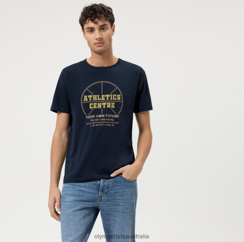 Clothing AU OLYMP Casual Modern Fit, T-Shirt, Marine T8882J2013