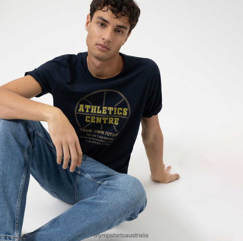 Clothing AU OLYMP Casual Modern Fit, T-Shirt, Marine T8882J2013