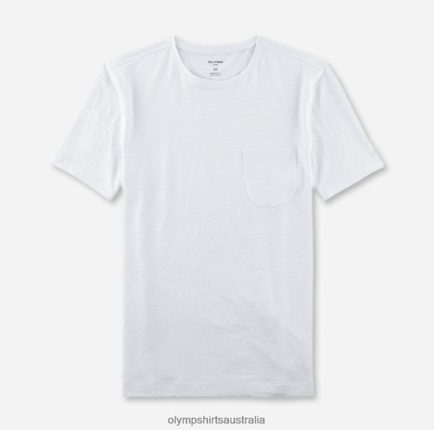 Clothing AU OLYMP Casual Modern Fit, T-Shirt, Off White T8882J2015