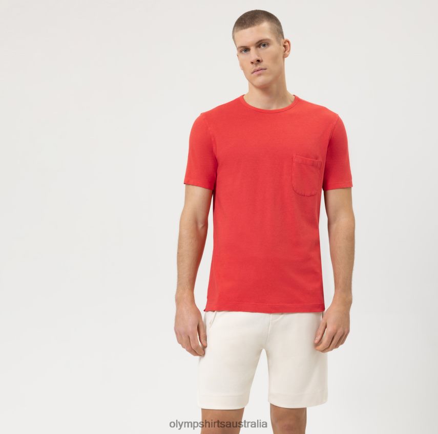 Clothing AU OLYMP Casual Modern Fit, T-Shirt, Red T8882J2016