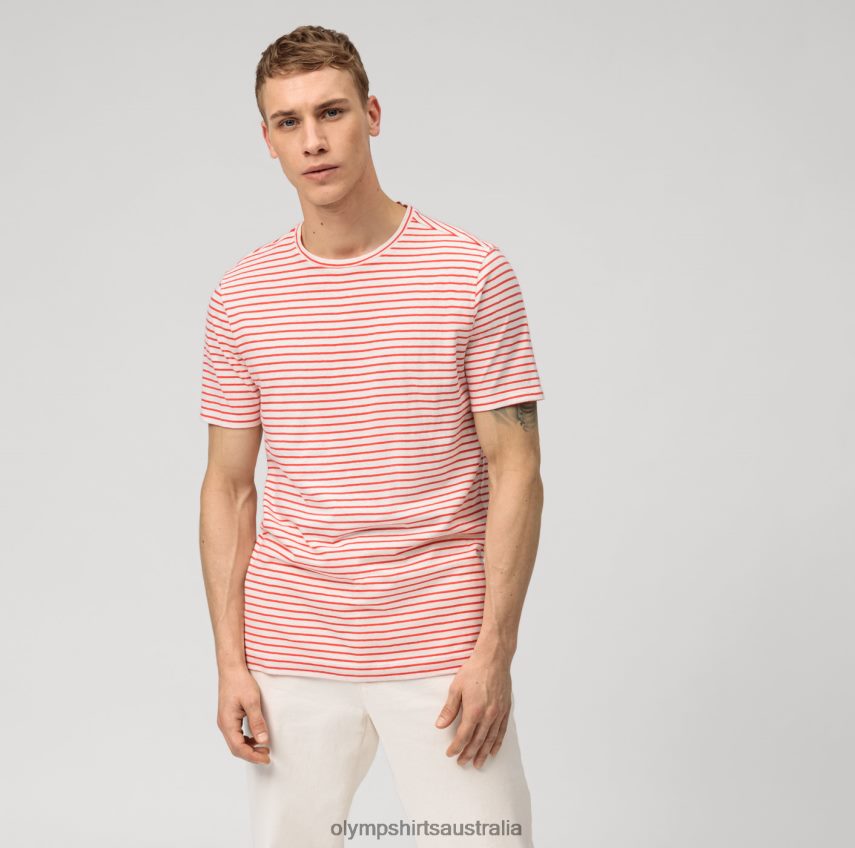 Clothing AU OLYMP Casual Modern Fit, T-Shirt, Red T8882J2018