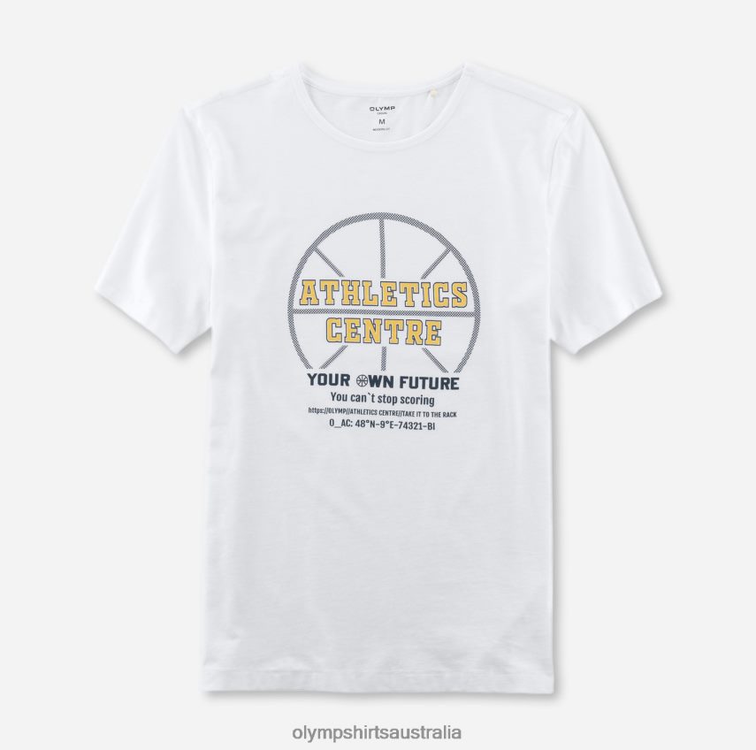 Clothing AU OLYMP Casual Modern Fit, T-Shirt, White T8882J1997