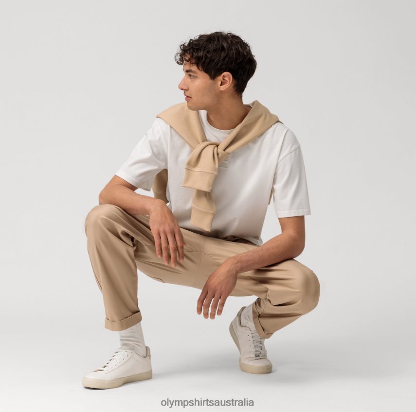 Clothing AU OLYMP Casual T-Shirt, Off White T8882J2046