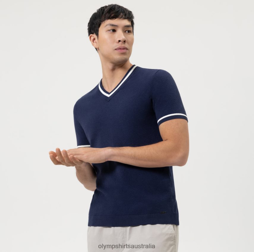Clothing AU OLYMP Level Five Knitwear Body Fit, T-Shirt, Marine T8882J2055