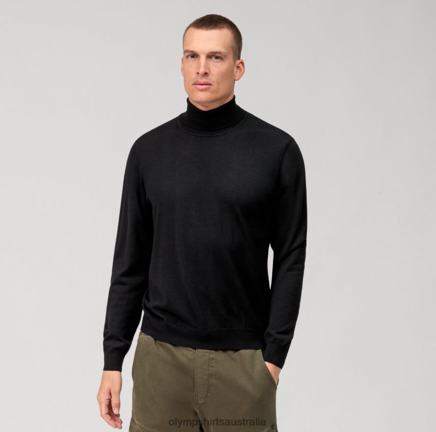 Clothing AU OLYMP Casual Knitwear Turtleneck, Black T8882J1896