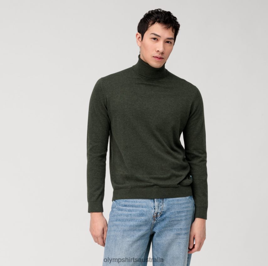 Clothing AU OLYMP Casual Knitwear Turtleneck, Dark Green T8882J1893