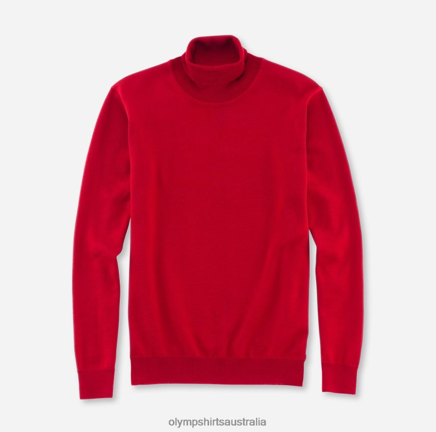 Clothing AU OLYMP Casual Knitwear Turtleneck, Red T8882J1898