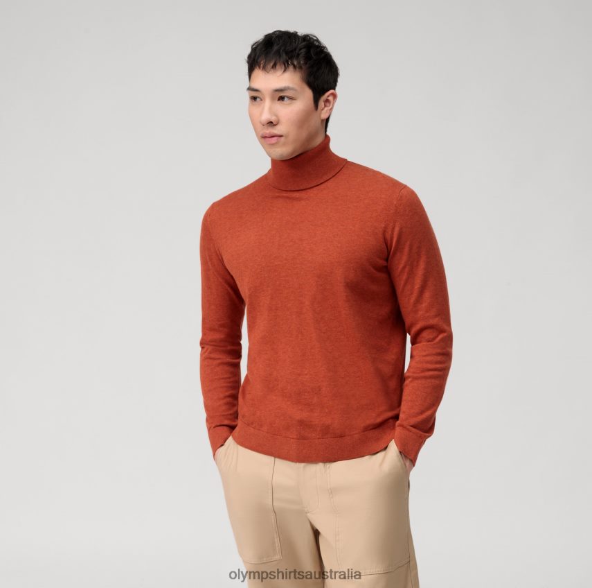 Clothing AU OLYMP Casual Knitwear Turtleneck, Reddish Brown T8882J1892