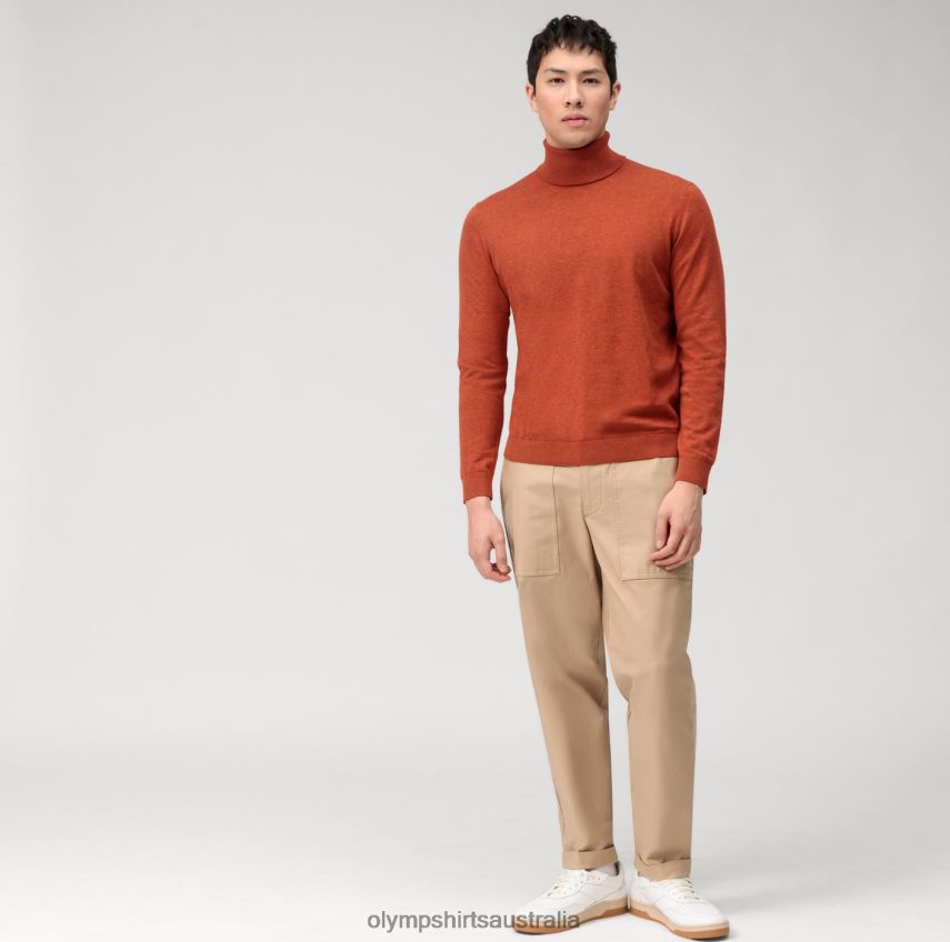 Clothing AU OLYMP Casual Knitwear Turtleneck, Reddish Brown T8882J1892